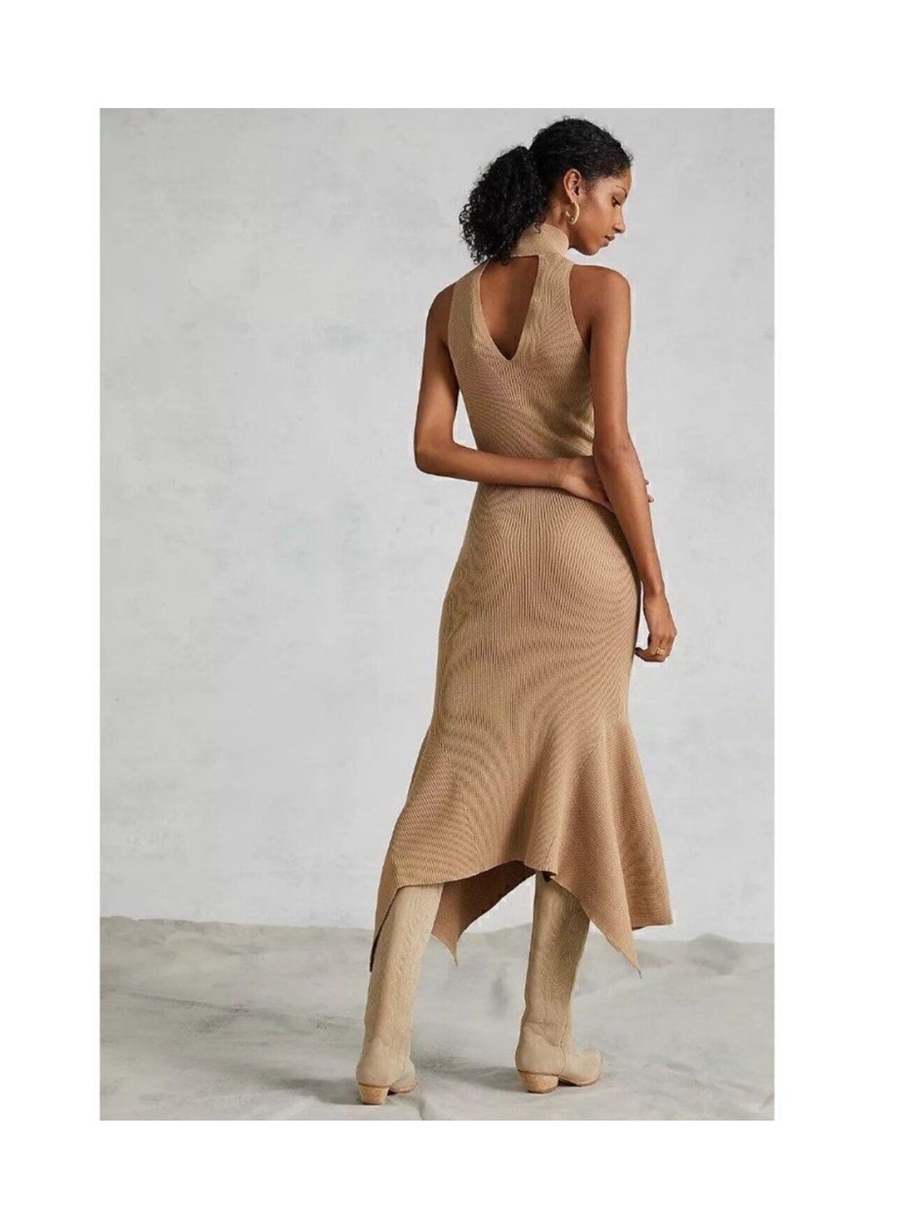 Anthropology Knit Ribbed Midi Dress - Picture 3 of 13